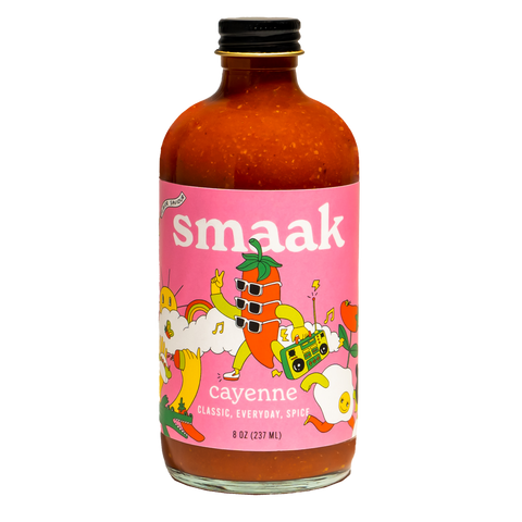 Smaak Cayenne hot sauce. It's the classic, everyday spicy hot sauce.